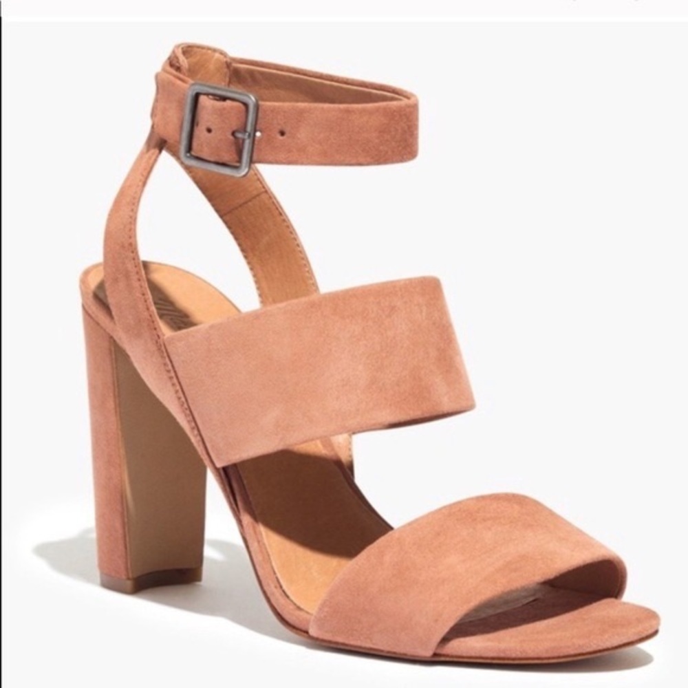 Madewell Octavia Pink Suede Platform Heel Size 9.5